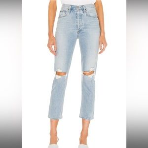 AGOLDE Riley High Rise Straight Crop in Clear Skies Size 29